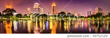 Panoramic view of Bangkok skyline. Night cityscape Panoramic view of Bangkok skyline. Night cityscape 50752129