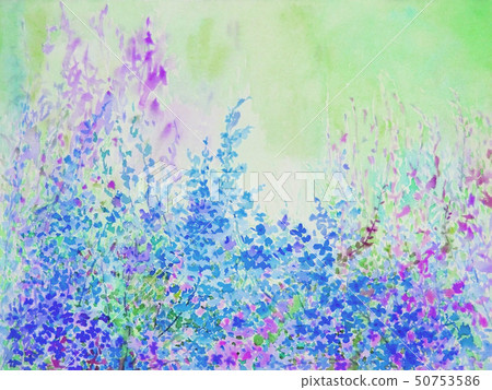 Abstract watercolor original painting purple,pink 50753586