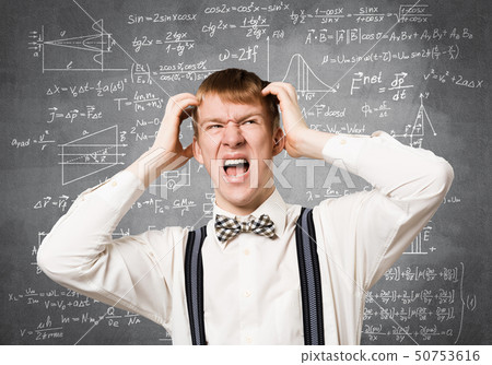 Stressful teenager screaming with panic Stressful teenager screaming with panic 50753616