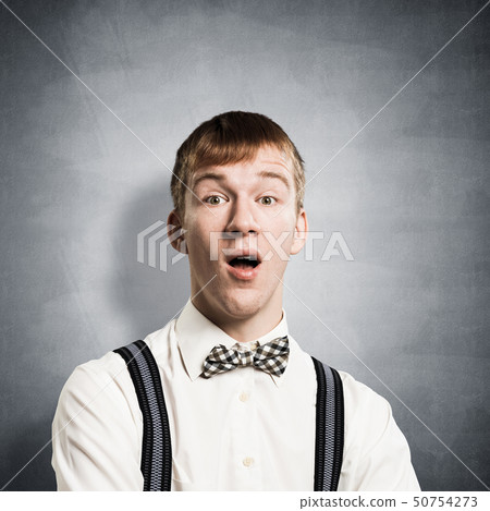 Stupefied teenager with mouth opened 50754273