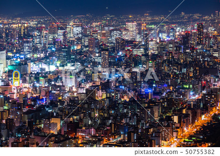 «Osaka Prefecture» Osaka city central city · city night view 50755382