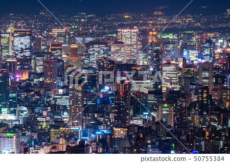 «Osaka Prefecture» Osaka city central city · city night view 50755384