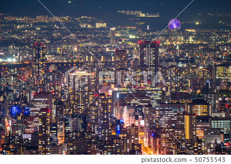 《大阪府》高層公寓和城市夜景 《大阪府》高層公寓和城市夜景 50755543