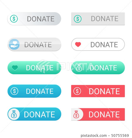 Donate buttons set for web sites with small icons Donate buttons set for web sites with small icons 50755569