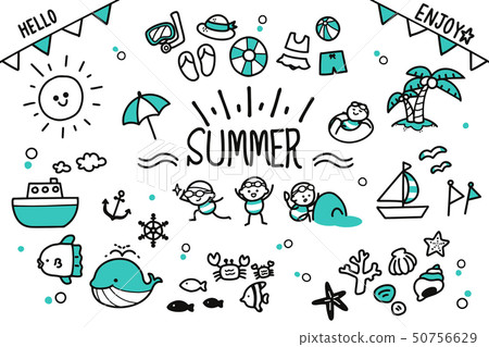 Summer sea material set Summer sea material set 50756629