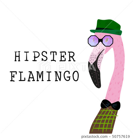 Portrait of Hipster flamingo  50757619