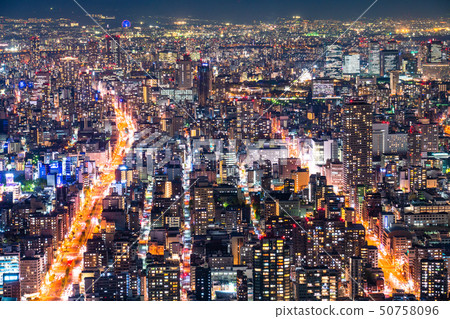 "Osaka Prefecture" apartment lined · city night view 50758096
