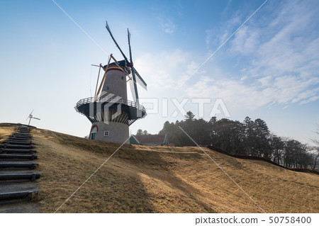 Miyagi Naganuma Futopia Park Dutch windmill in the morning mist Miyagi Naganuma Futopia Park Dutch windmill in the morning mist 50758400