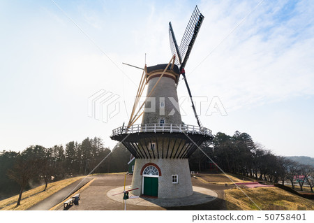 Miyagi Naganuma Futopia Park Dutch windmill in the morning mist Miyagi Naganuma Futopia Park Dutch windmill in the morning mist 50758401
