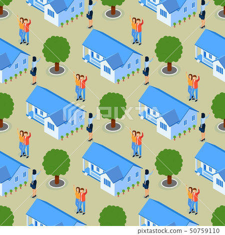 Successful Realtor Real Estate Seamless Pattern. Successful Realtor Real Estate Seamless Pattern. 50759110