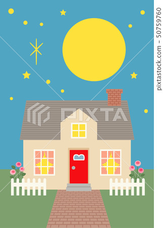 Western-style house + night sky 50759760