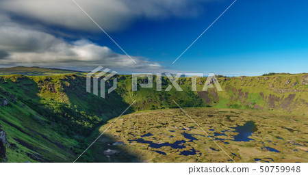 Rano kau volcanic crater ultra long exposure Rano kau volcanic crater ultra long exposure 50759948