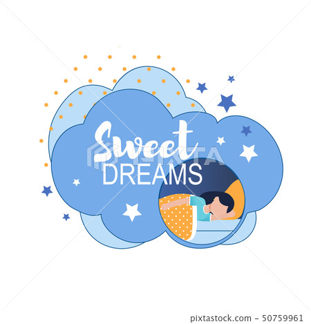 Sweet Dreams Wish Cartoon Designed Illustration 50759961
