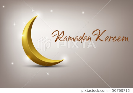 Ramadan Kareem greeting card with crescent moon Ramadan Kareem greeting card with crescent moon 50760715