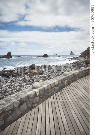 Wooden boardwalk by the Roque de Las Bodegas 50760993