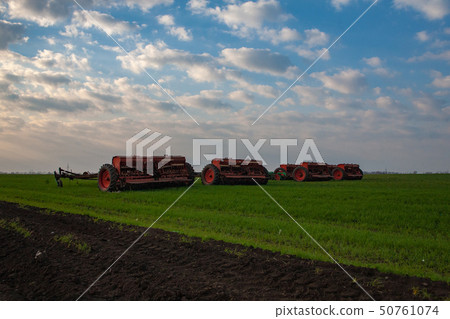 agricultural planter in the field 50761074