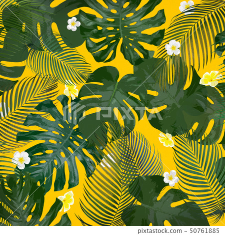 Background-Sea-Summer-Monstera-Plumeria-Yellow Background-Sea-Summer-Monstera-Plumeria-Yellow 50761885