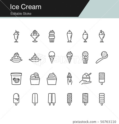 Ice Cream icons. Modern line design. - Stock Illustration [50763110 ...