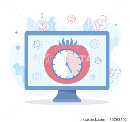 Pomodoro technique illustration Pomodoro technique illustration 50763302