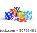 Stack of casino chip isolated on white background 50763491