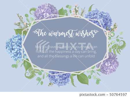 Wedding, watercolor flower card.Leaves, blooming Wedding, watercolor flower card.Leaves, blooming 50764597