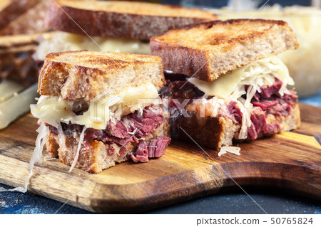 Reuben Sandwich with corned beef, cheese and Reuben Sandwich with corned beef, cheese and 50765824