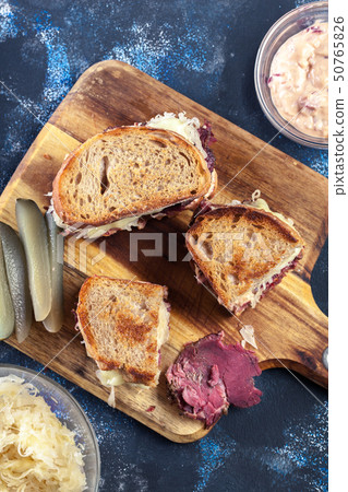 Reuben Sandwich with corned beef, cheese and Reuben Sandwich with corned beef, cheese and 50765826