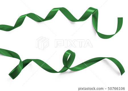 Green ribbon satin curly bow in jade emerald color 50766106