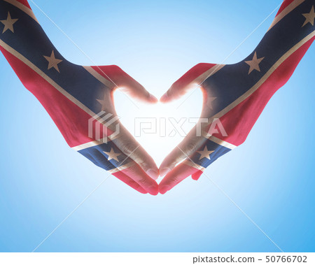 Confederate Memorial Day USA flag pattern on hand Confederate Memorial Day USA flag pattern on hand 50766702