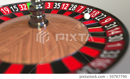 Casino roulette wheel ball hits 18 eighteen... - Stock Illustration ...