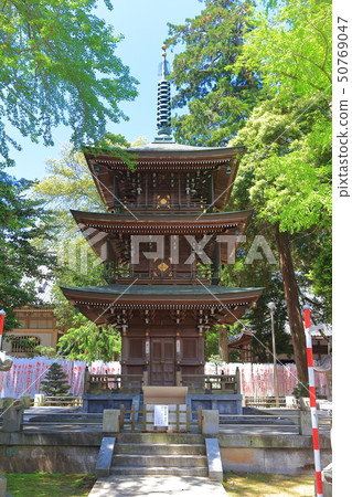 [愛知縣]豐川稻荷三重塔在晴朗的天氣下 50769047