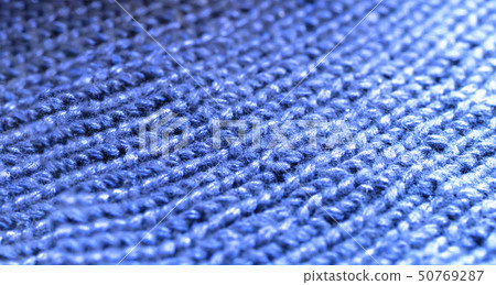 Blue patterned knitted fabric 50769287