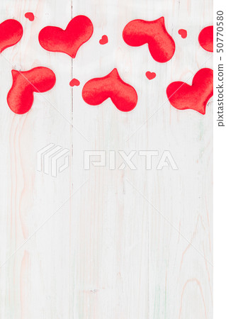 Valentine love heart card gift on wooden 50770580