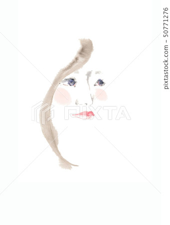 Female profile, pink cheeks Female profile, pink cheeks 50771276