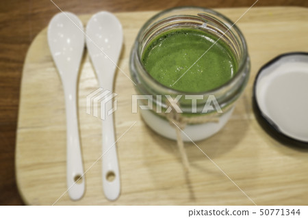 Matcha green tea mousse homemade dessert Matcha green tea mousse homemade dessert 50771344