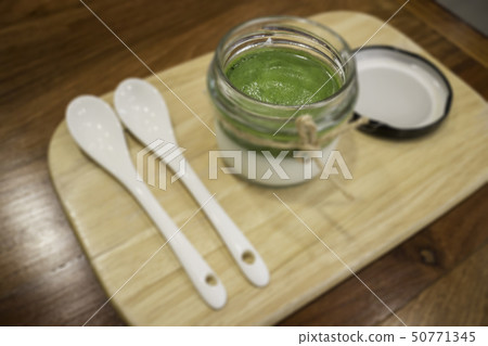 Matcha green tea mousse homemade dessert Matcha green tea mousse homemade dessert 50771345