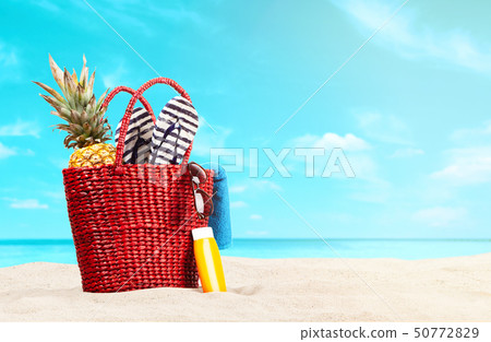 Red beach bag 50772829