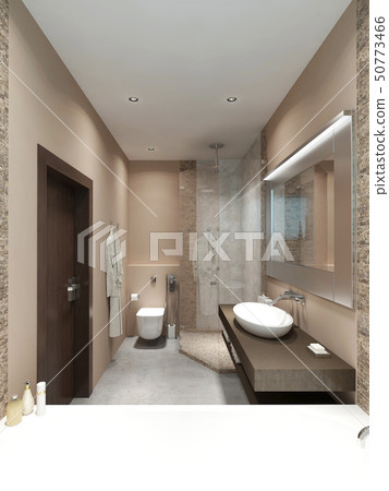 Bright bathroom Contemporary-style. 50773466
