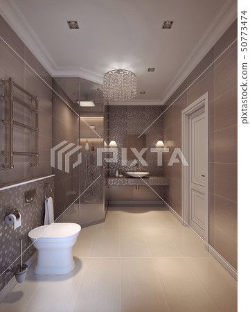 A bathroom in modern style. A bathroom in modern style. 50773474