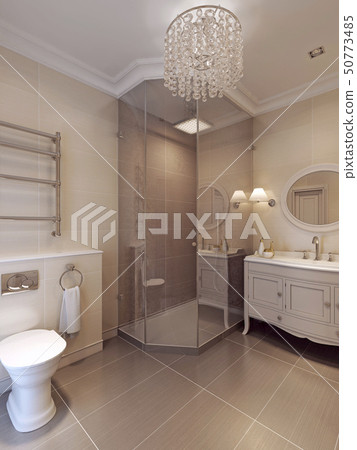 A bathroom in modern style. 50773485