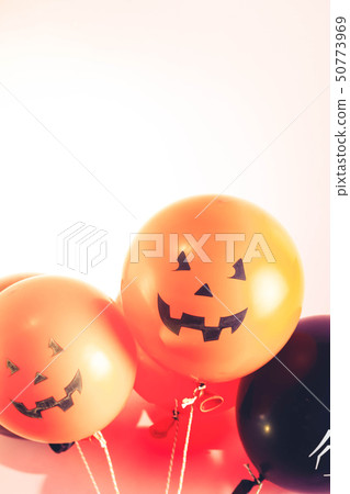 Halloween scene with balloons 50773969