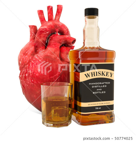 Alcohol and heart disease concept Alcohol and heart disease concept 50774025