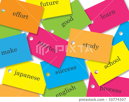 Colorful english word card 50774307