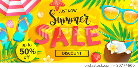 Summer sale, just now discount banner. 50774600