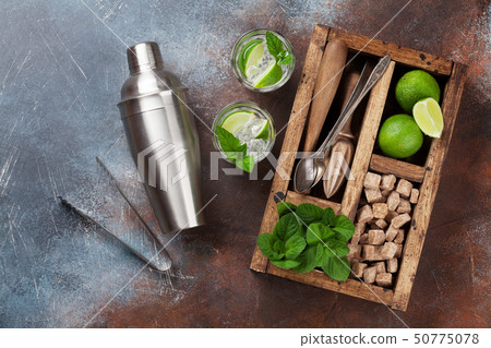 Mojito cocktail ingredients box Mojito cocktail ingredients box 50775078