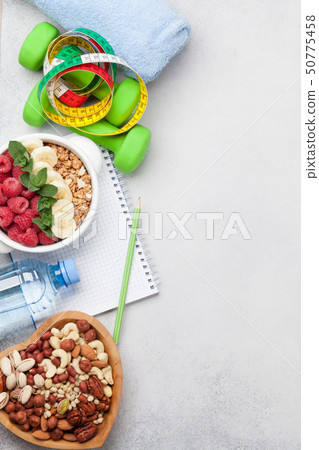 Healthy food and fitness concept 50775458