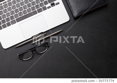 Office workplace table with supplies and computer Office workplace table with supplies and computer 50775774