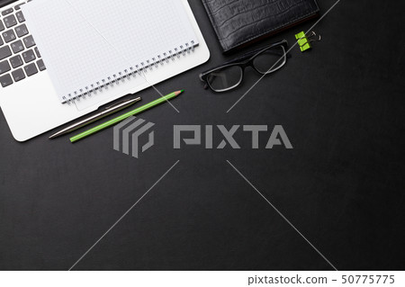 Office workplace with coffee, supplies and Office workplace with coffee, supplies and 50775775