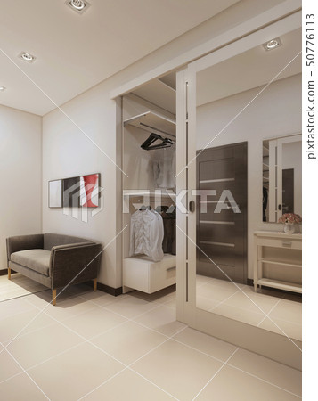 Corridor with access to the wardrobe Corridor with access to the wardrobe 50776113