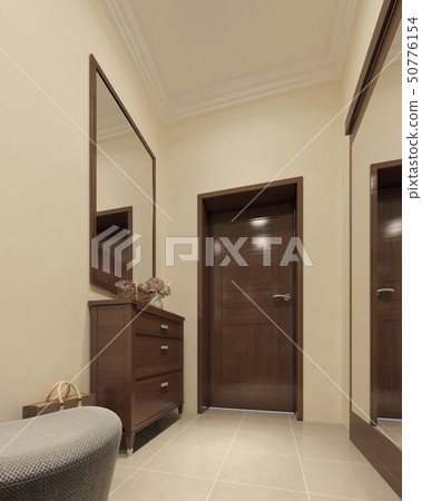 Hallway with rear doors Hallway with rear doors 50776154